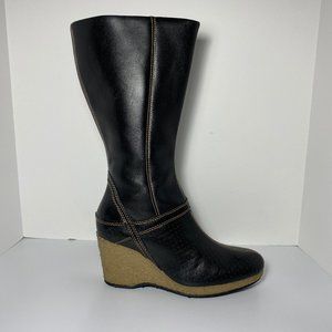 New Timberland Leather Platform Wedge Boot